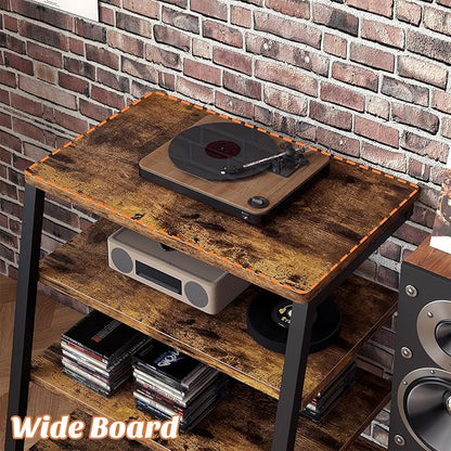 Besiost AV Media Stand with Outlets, Media Console with LED Lights, Stereo