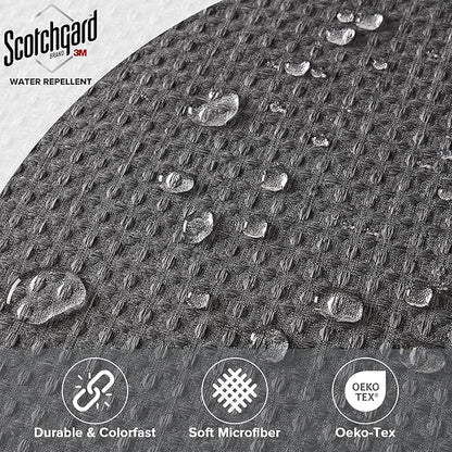 Madison Park Shower Curtain Waffle Weave, Cationic Dyed, Waffle Shower Curtain 3M Scotchgard Moisture Management, Farmhouse Extra Long Shower Curtains for Bathroom, Extra Long: 72"x84" Charcoal