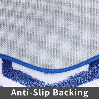 COSY HOMEER Extra Thick Bath Linen Sets Rugs - Anti-Slip Bath Mats Soft Plush 100% Strong Polyester Living Room Bathroom Water Absorbent(Blue,24x48 - Inches)