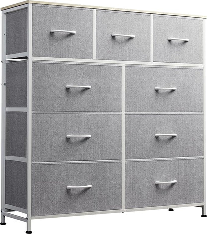 WLIVE 9-Drawer Dresser, Fabric Storage Tower