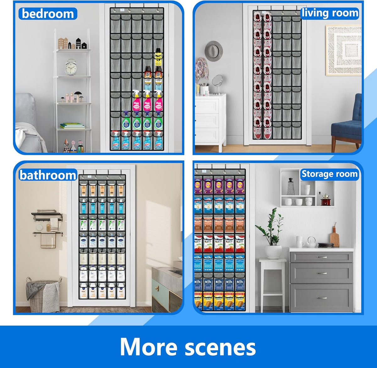 over the door shoe organizer,2025 upgraded,over door shoe organizer,35 Huge clear pockets,over door shoe organizer,Store size 13 shoes,hooks Suitable for various doors,Grey