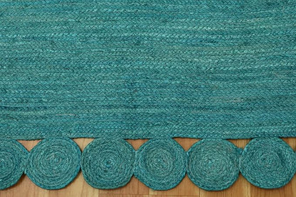 Oval Rug 10x16 Area Rug Kilim Rug Turquoise Solid Design 0.27 inches ThickIndoor Outdoor Rug Flatweave Rug High Traffic Area Lake House Bedroom Dining Room Living Room