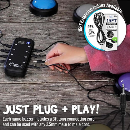 Teacher's Choice Light Up Game Buzzer System, Displays The Winning Player Loud