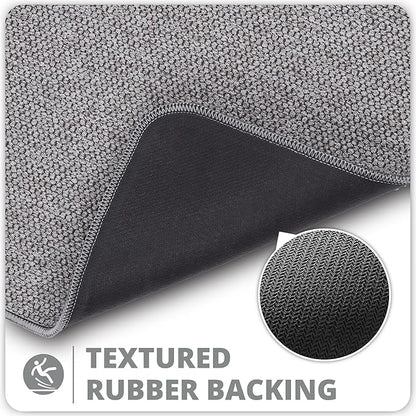 Bosap Bath Mat,Ultra Thin Bathroom Runner Rugs,Large Bath Mats for Bathroom,Quick Dry,Non-Slip,Machine Washable,Low Pile,Bath Rug,Shower Outside,Sink,Home Decor Accessories.Grey,3'x5'(36x60inch)