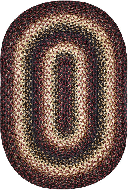 Prescott Green Jute Braided Area Rug 4x6' - Oval Braided Rugs Farmhouse Home Decor, Reversible, Pet Friendly, No Shed Jute for Easy Maintenance