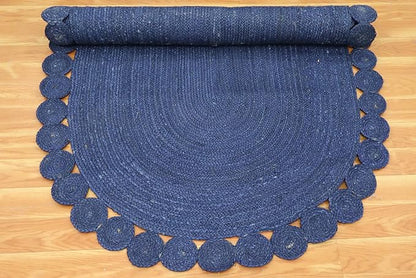 Oval Rug 2x3 Area Rug Kilim Rug Blue Solid Design 0.27 inches ThickIndoor Outdoor Rug Flatweave Rug High Traffic Area Lake House Bedroom Dining Room Living Room