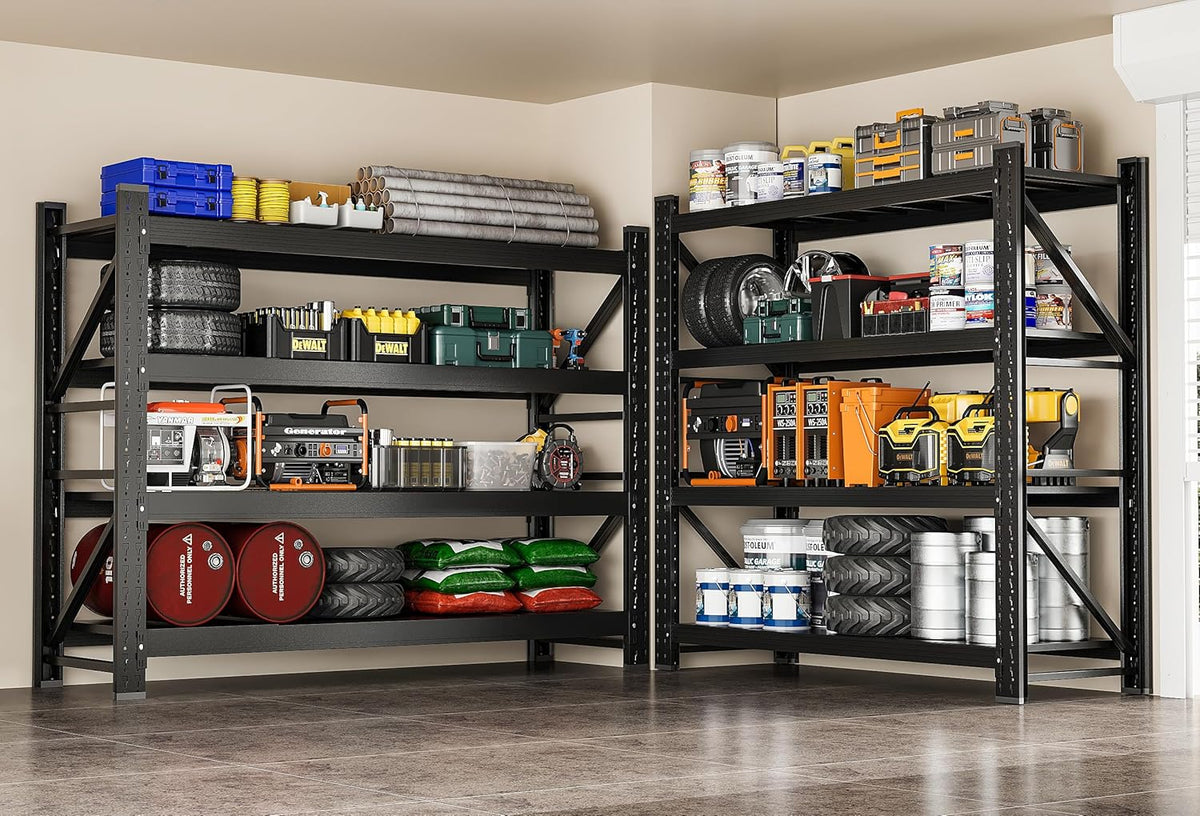 8000LBS Metal Garage Shelving Unit 68" W Storage Shelves Heavy Duty 4 Tier Adjustable Garage Storage Racks Industrial Shelving Utility Rack Shelf for Warehouse/Basement 68" Wx24 Dx63 H