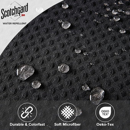Madison Park Shower Curtain Waffle Weave, Vibrant Dyed, Waffle Shower Curtain 3M Scotchgard Moisture Management, Farmhouse Long Shower Curtains for Bathroom, Long: 72x78 Black