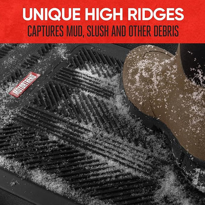 Motor Trend Heavy Duty Rear Back Seat Floor Mats 2nd or 3rd Row Floor Mat for Car, SUV & Van - All Weather SUV Black Runner Rubber Mat - Floor Runner Back Row Floor Mat Interior Accessories 57x15