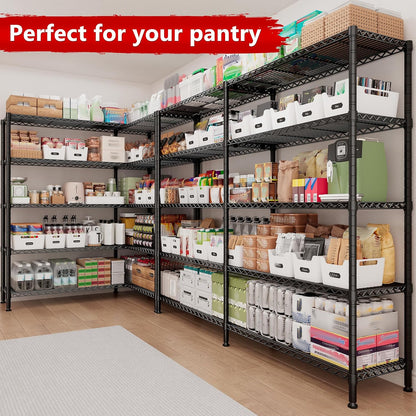 REIBII 70" W Storage Shelves Load 1600LBS,Metal Shelving 5-Tier Wire Shelving Unit Garage Shelving for Storage Adjustable Metal Shelves for Pantry Kitchen Garage Commercial, 70" W*15.8" D*72.4" H