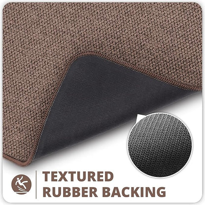 Bosap Toilet Rugs U Shaped Bathroom Rug,Machine Washable Non Slip Quick Dry Super Absorbent Ultra Thin Toilet Mats for Bathroom Toilet.Brown,1'8"x2'(20x24inch)