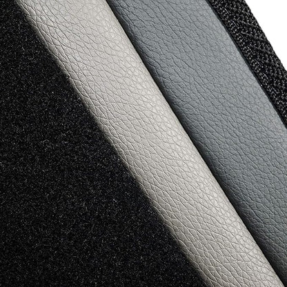 FH Group Color-Block Carpet Car Floor Mats – Non-Slip, Faux Leather Accents, Universal Fit for Sedan, SUV & Truck – Full Set Gray