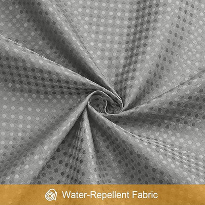 Craidlela 3 in 1 Shower Curtain Set, Grey Waffle Shower Curtain and PEVA Liner Set with 12 Stainless Steel Shower Curtain Hooks, Gray Waterproof Fabric Shower Curtains for Bathroom, 72 W x 72 H