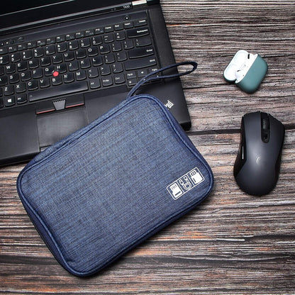 SELLYFELLY Travel Electronics Organizer Portable Cable Organizer Bag for Storage Electronic Accessories Case for Cord,Phone,Charger,Flash Drive (Navy Blue)
