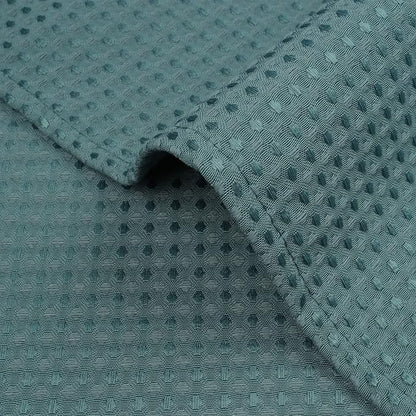 River Dream Heavyweight No Hooks Required Dotted Waffle Weave Shower Curtain with Snap in Liner - 71W x 74H,Hotel Grade,Spa Like Bath Curtain,Teal