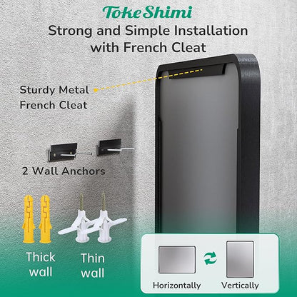 TokeShimi 30 x 30 Black Bathroom Mirror, Rectangle Bathroom Wall Mirror