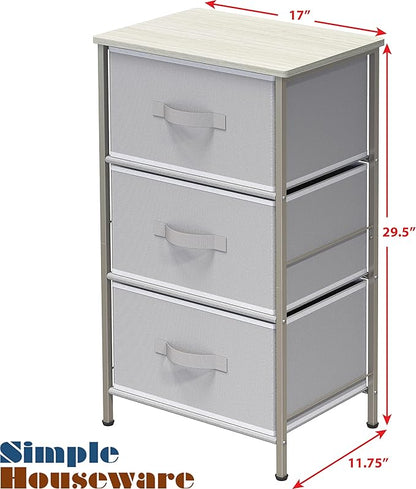 Simple Houseware 3 Drawer Nightstand Dresser