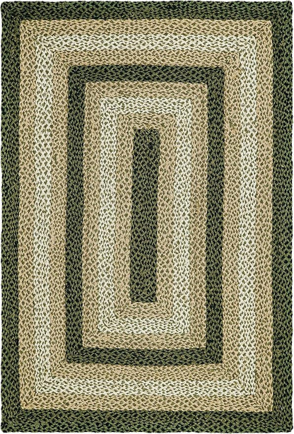 Traditional Jute Braided Rug, Rustic Country Décor for Kitchen, Living Room, Dining Room, Bedroom, Meadow, 6'X9'
