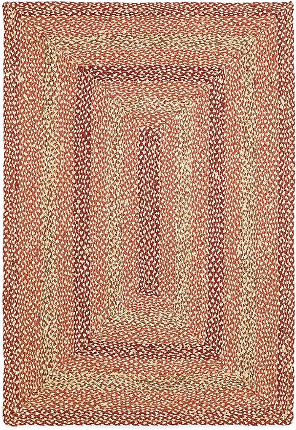Traditional Jute Braided Rug, Rustic Country Décor for Kitchen, Living Room, Dining Room, Bedroom, Bloom, 11'X14'