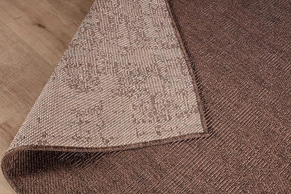CAMILSON Easy Jute Rug 10x14, Indoor Outdoor Brown Color Fiber Area Rugs for Living Room Patio and Kitchen Rug, Solid Boho Woven Design, Easy-Cleaning, Washable Outside Carpet Alfombras (10 x 14)